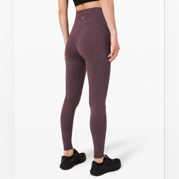 Lululemon Power Within Super High-Rise Pant 28" Heathered Black Currant Sz 4 - Picture 1 of 7